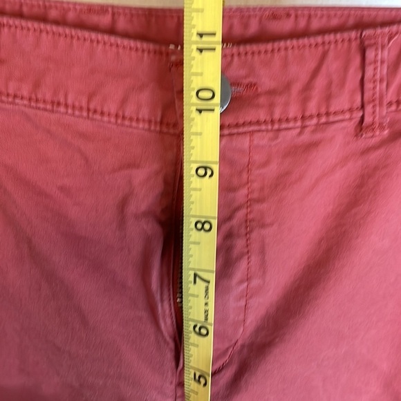 GAP Rust Khaki Skinny Boyfriend Shorts Flat Front Cuffed Shorts Size‎ 14 - Picture 7 of 7